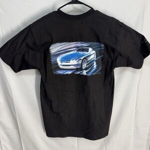 Vintage 90s Mercedes Benz Vision SLR McLaren Graphic 1999 T-Shirt L Black Y2K